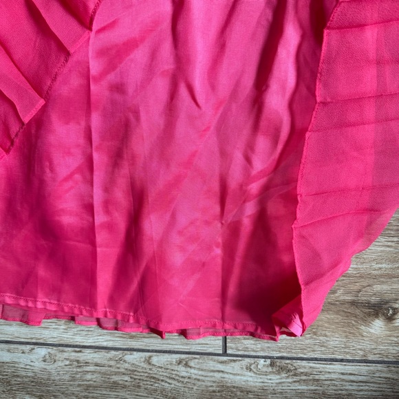 Nanette Lepore All Tuckered Out Silk Aline Dress Size 6 Pink Pleated Sleeveless - Picture 11 of 16
